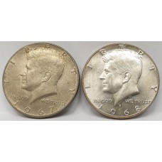 UNITED STATES OF AMERICA 1967 - 1968 . 1/2 HALF  DOLLARS . 2 COINS